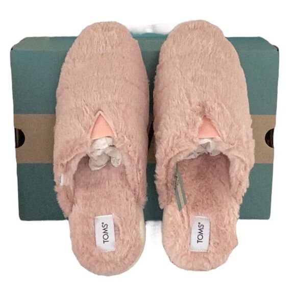TOMS NEW IN BOX ALPARGATA MALLOW MULE FLUFF SHOE FAUX FUR WOMENS SIZE 8 SLIP ON - Picture 4 of 8